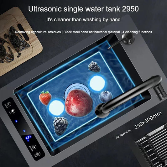 Kitchen Sink Stainless Steel Dishwashing Sink Ultrasonic Sink Dishwasher Multifunctional Intelligent Net Washer For Kitchen