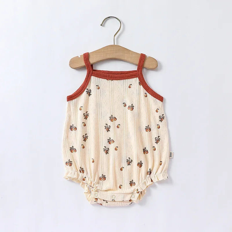 0-24m Neugeborenes Kind Baby Stram pler Mädchen Jungen Sommerkleid ung ärmel los schulter frei Overall niedlichen süßen Bodysuit Outfit