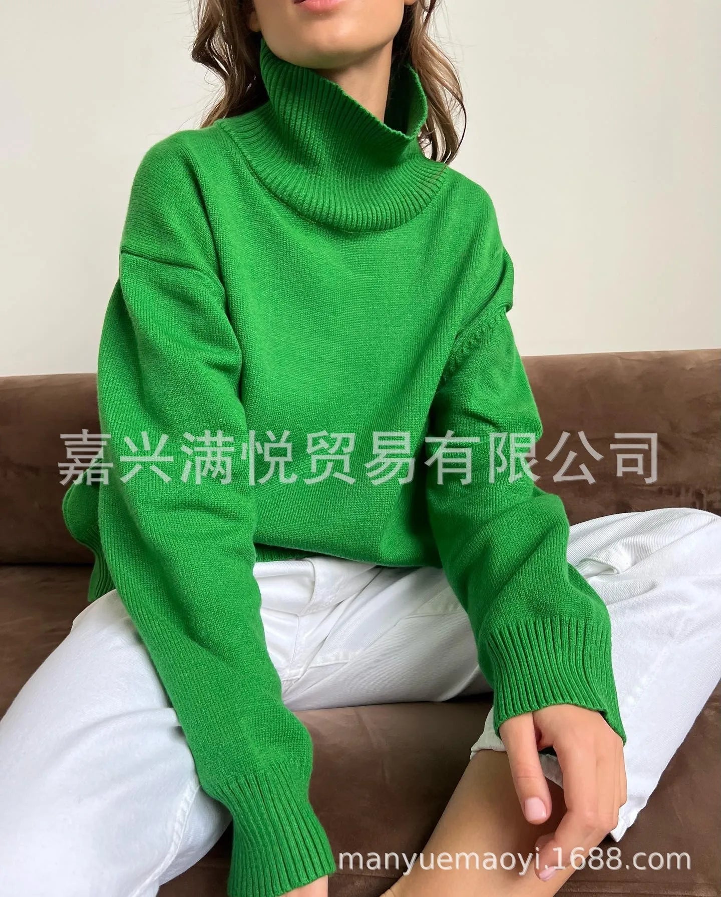 Herbst Und Winter Verdickte Rollkragenpullover frauen Lose Faul Gestrickte Pullover Silhouette Casual Pullover