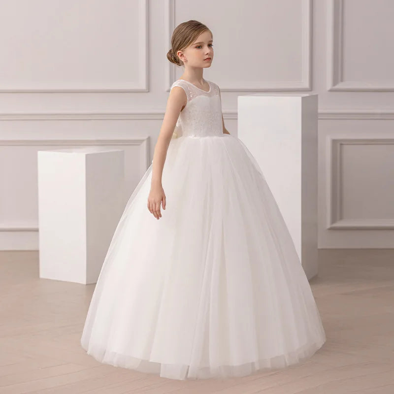Brautjungfer Hochzeitskleid Blumenmädchen Prinzessin Kleid Elegante Mädchen Partykleider Klavier Performance Kleid Kinder Ballkleid.
