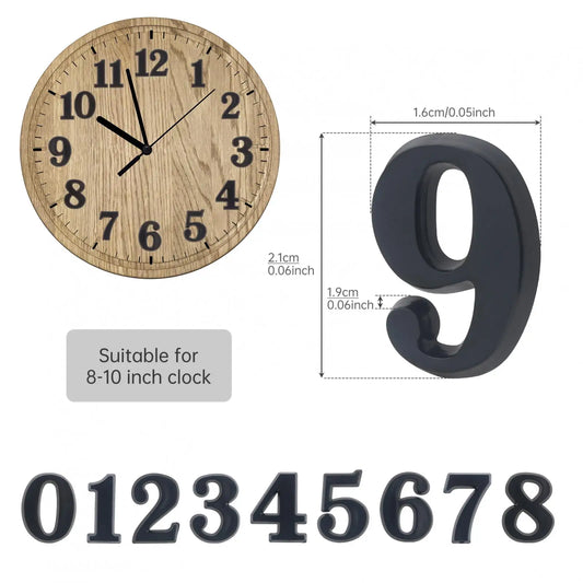 6er-Set Wanduhr mit arabischen Zahlen, Platte für DIY-Dekoration, Kunststoff, schwarz, römisch, arabisch, Quarzuhr, Zahlen, Ersatz-Reparaturteile