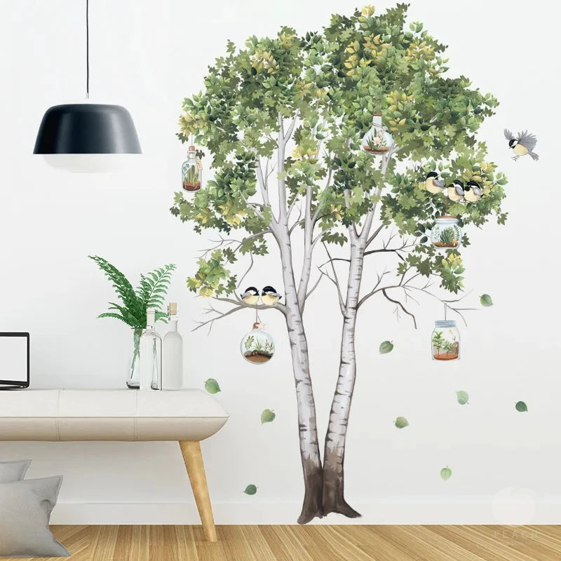 Large Nordic Tree Wall Stickers Living Room Decoration Bedroom Home Decor Art Removable Decals for Background Decorative Posters.