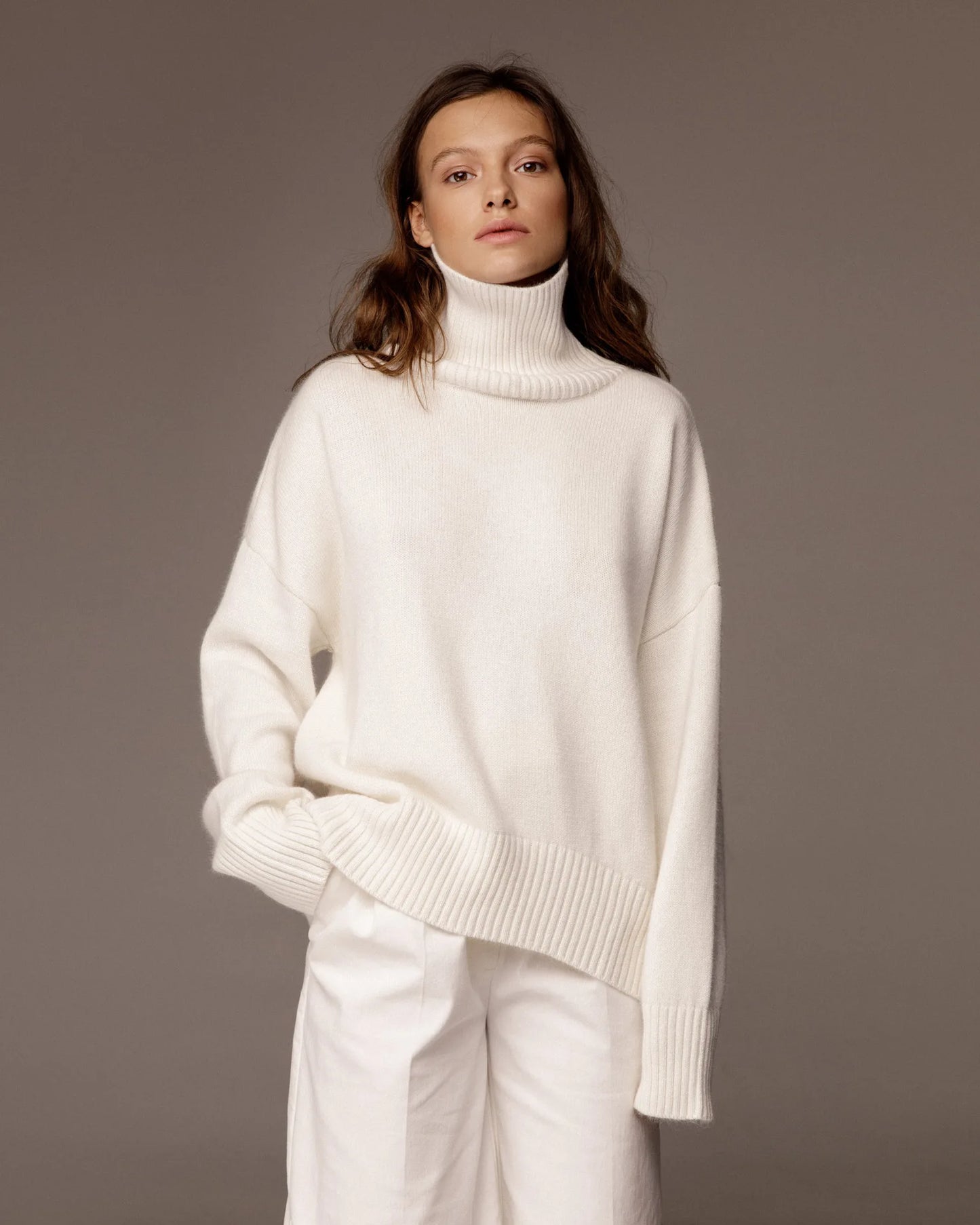Herbst Und Winter Verdickte Rollkragenpullover frauen Lose Faul Gestrickte Pullover Silhouette Casual Pullover