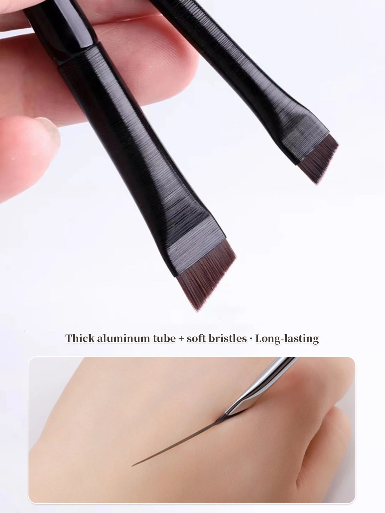 1 Set Of 5 Makeup Brushes Blade Eyeliner Brush Lower Eyelid To Flat Head Oblique Angle Eyebrow Brush Horizontal Silkworm Brush.