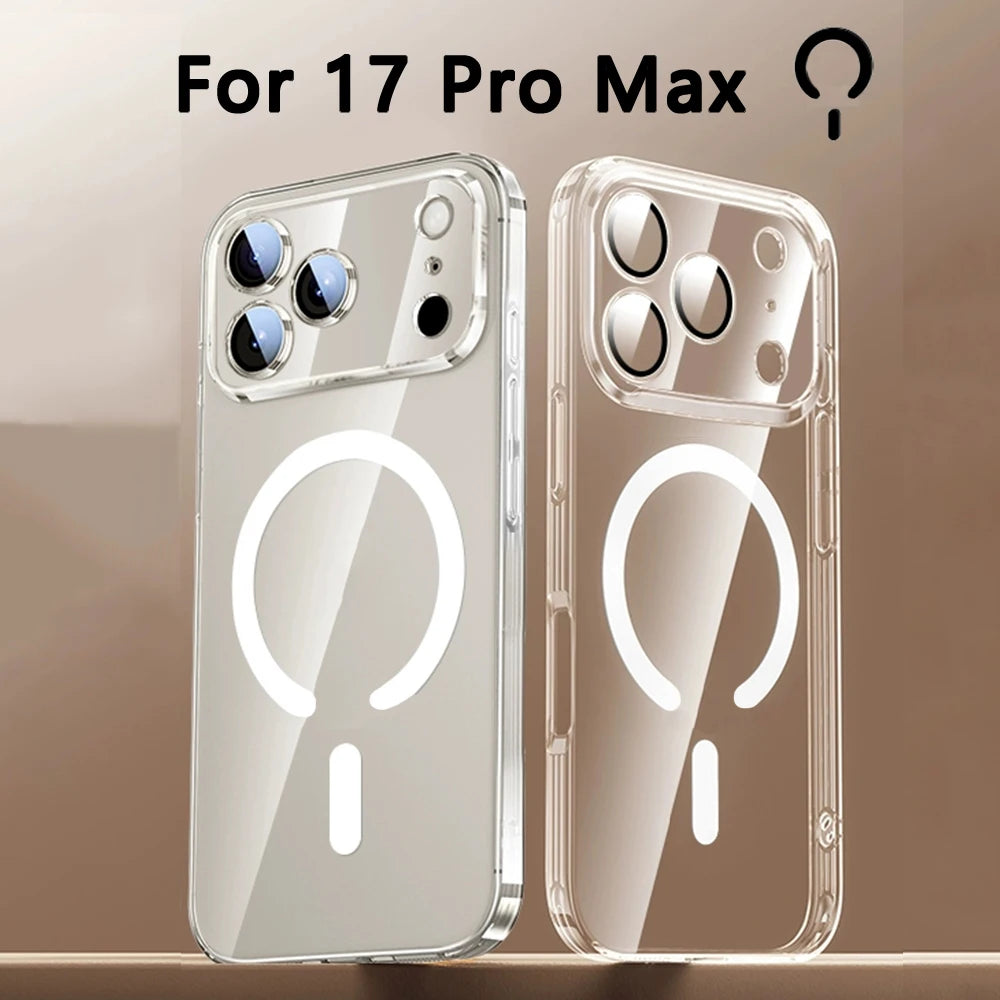 Magnet Fullback Protection Clear Case For Iphone 17 Pro Max 17 Air Apple Magsafe Cover Official Original Wireless Magnetic