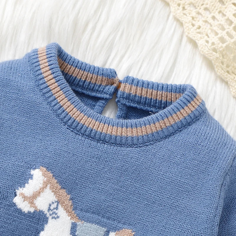 Baby Strampler Blau Langarm Stricken Neugeborenen Jungen Overalls Playsuits Herbst Winter Infant Unisex Outfits Ein Stück Kinder Kostüme