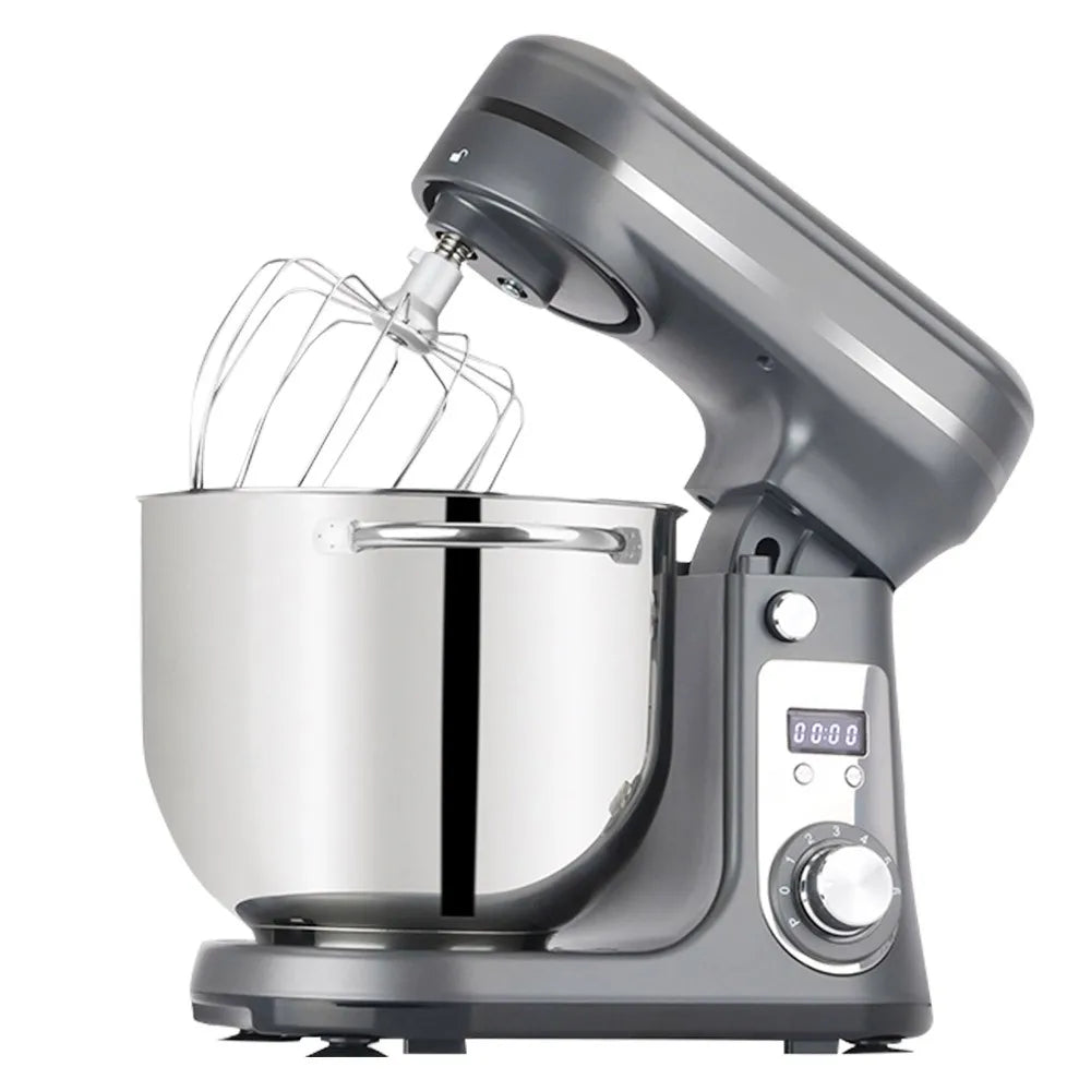 BioloMix BM601 1200W Kitchen Food Stand Mixer, Cream Egg Whisk, Cake Dough Kneader, 6L Capacity, Stainless Steel Bowl