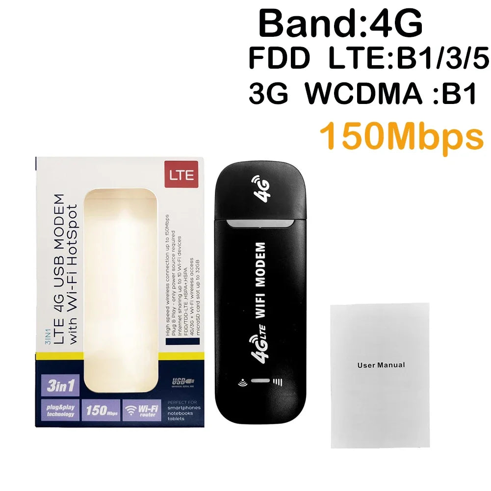 150Mbps 4G LTE Wireless Router Portable WiFi Hotspot 3600mAh Wide Coverage 4G Sim Card Pocket WiFi Router Wireless Modem.