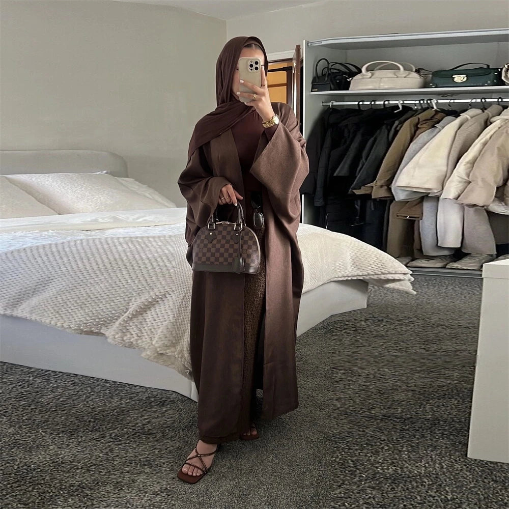 Ähnliche Baumwolle Leinen Batwing Kimono Abaya Dubai Islam Muslimischen Kleid Für Frauen Kebaya Kaftan Robe Musulmane Kaftan Marocain Femme