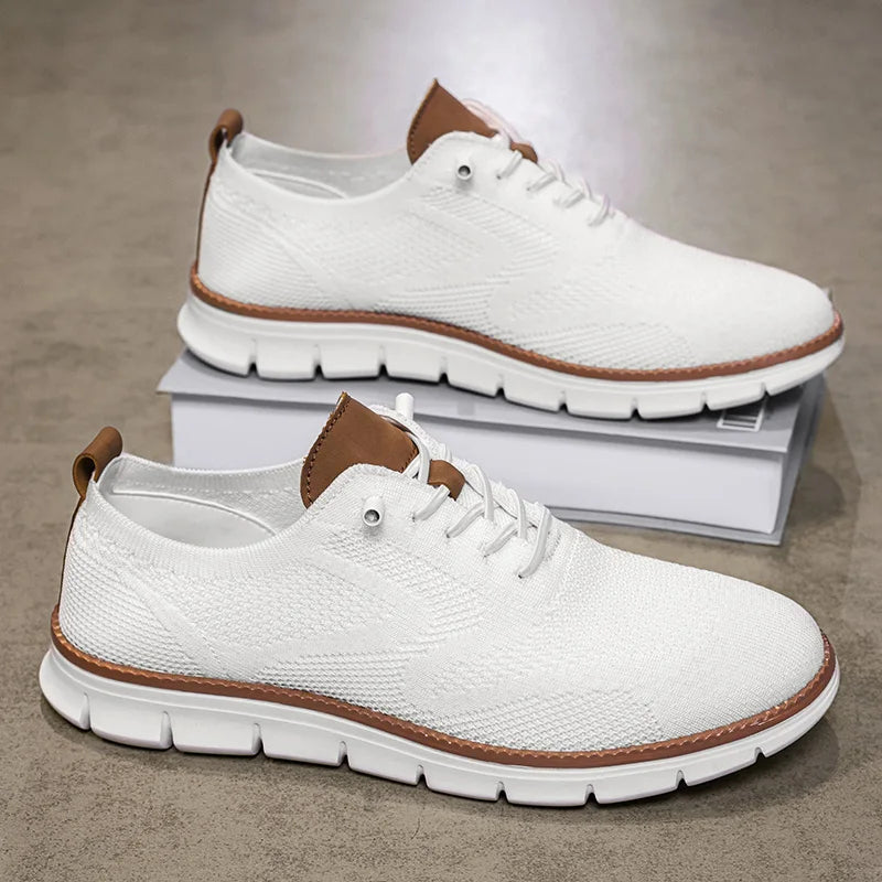 Herren-Freizeitschuhe, klassische, atmungsaktive Brogue-Flats, dämpfende Farbblock-Design-Kleiderschuhe, vielseitige Turnschuhe, leicht