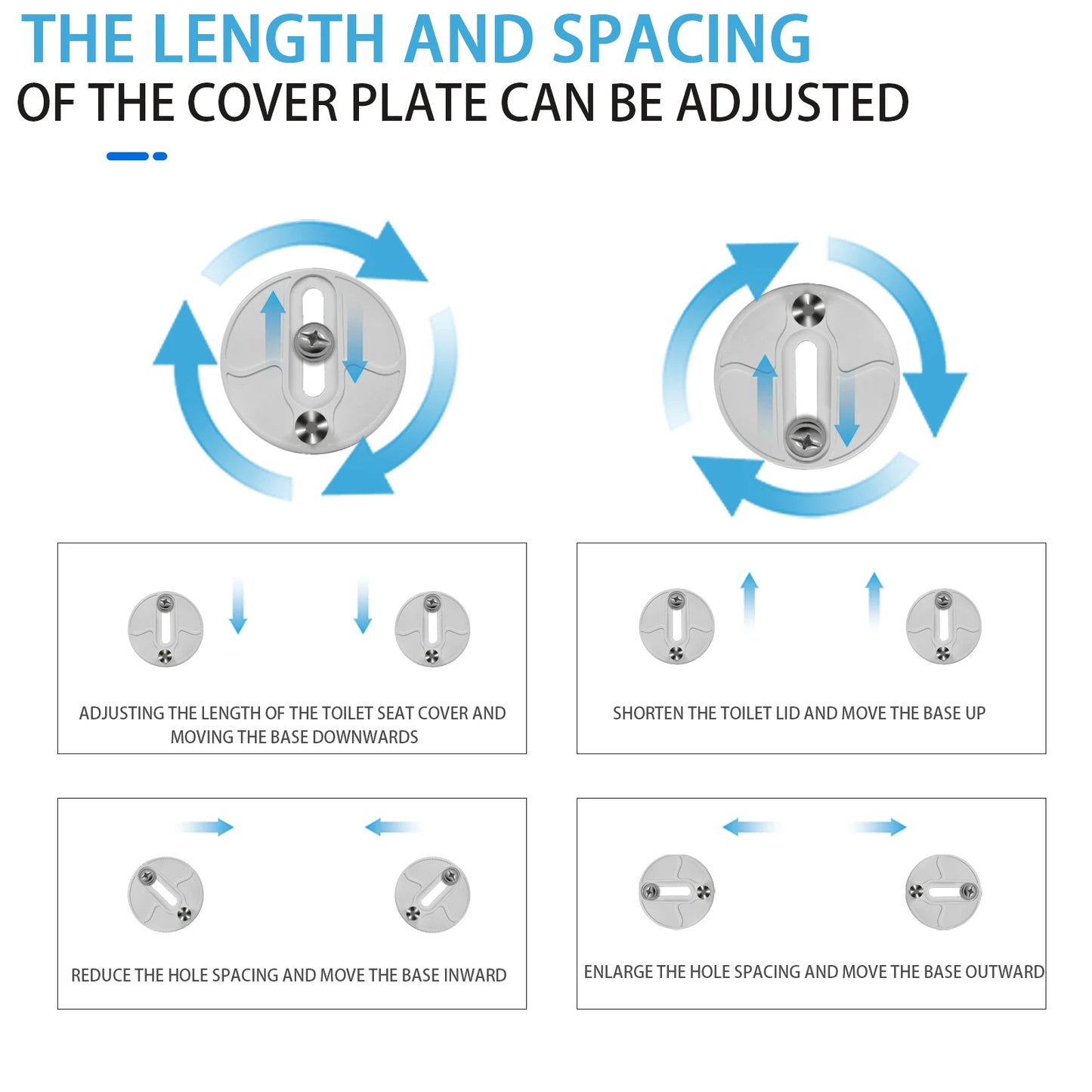 Badezimmer-Toilettensitz mit Soft-Close-Schnellverschluss, D-förmiger Toilettendeckel, einfache obere Befestigung mit 360-Grad-verstellbaren Scharnieren, Toilettensitze