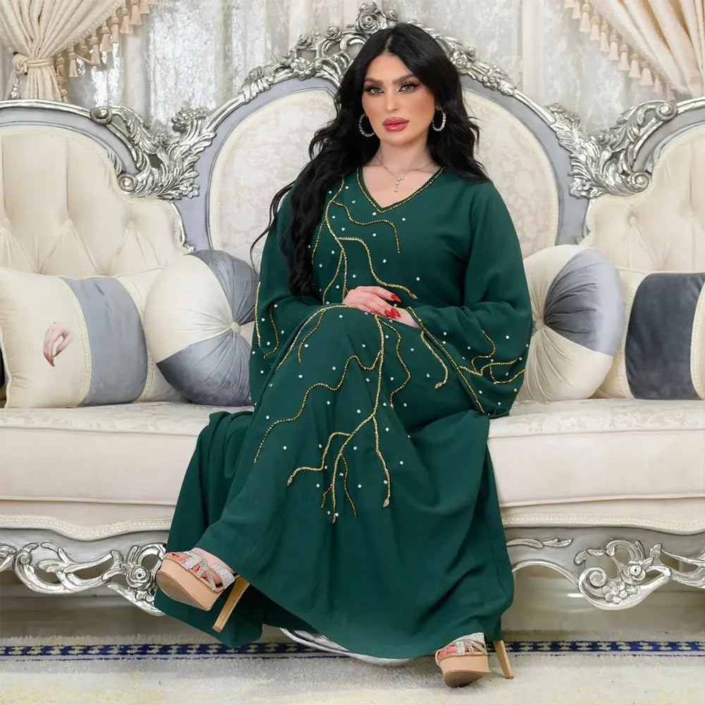 Kaftan Eid elegante muslimische Frauen Kleid Ramadan Party Dubai Abaya Truthahn Islam lange Abendkleider Musulmane elegante Vestidos