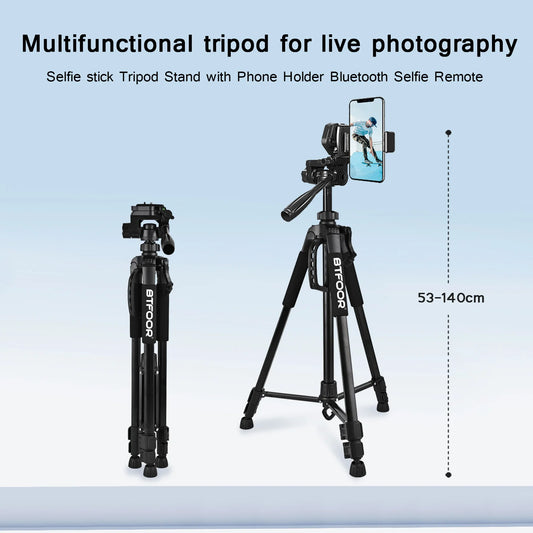 Phone Travel Self Tripod Aluminum Tall 55” 140CM Stand With Quick Plates Mount Pan Head For Canon Nikon DSLR SLR Digital Camera.