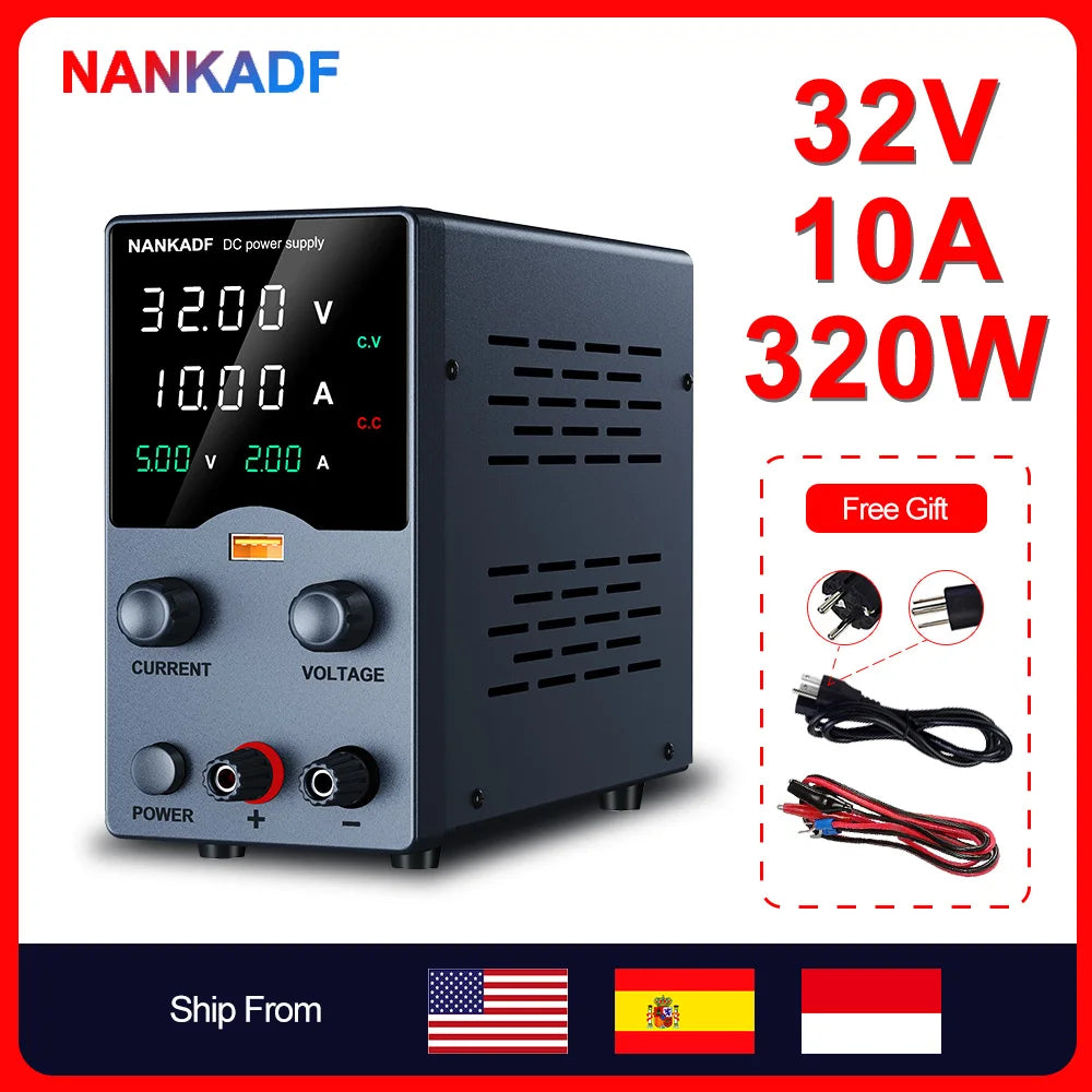 NANKADF Lab Bench Power Supply 30V 10A Switching Power Supply Unit 30V 5A Adjustable Source 60V 5A Voltage Stabilizer 120V 3A
