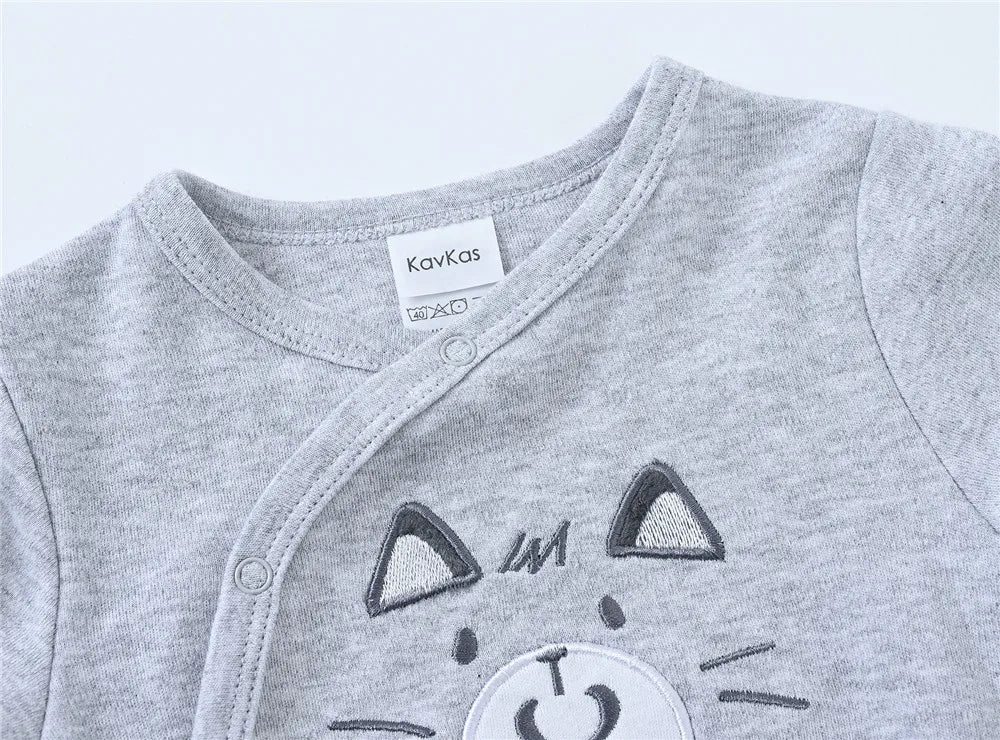 Herbst Langarm Baby Stram pler 100% Baumwolle einteilig Neugeborene Kleidung cool Bär Design 0-12m Kostüm