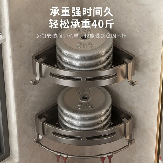 Dreieckiges Wandregal für Badezimmer oder Toilettenbereich. Rechteckiger zusätzlicher Balkon-Aufbewahrungsraum für kleine Badezimmer