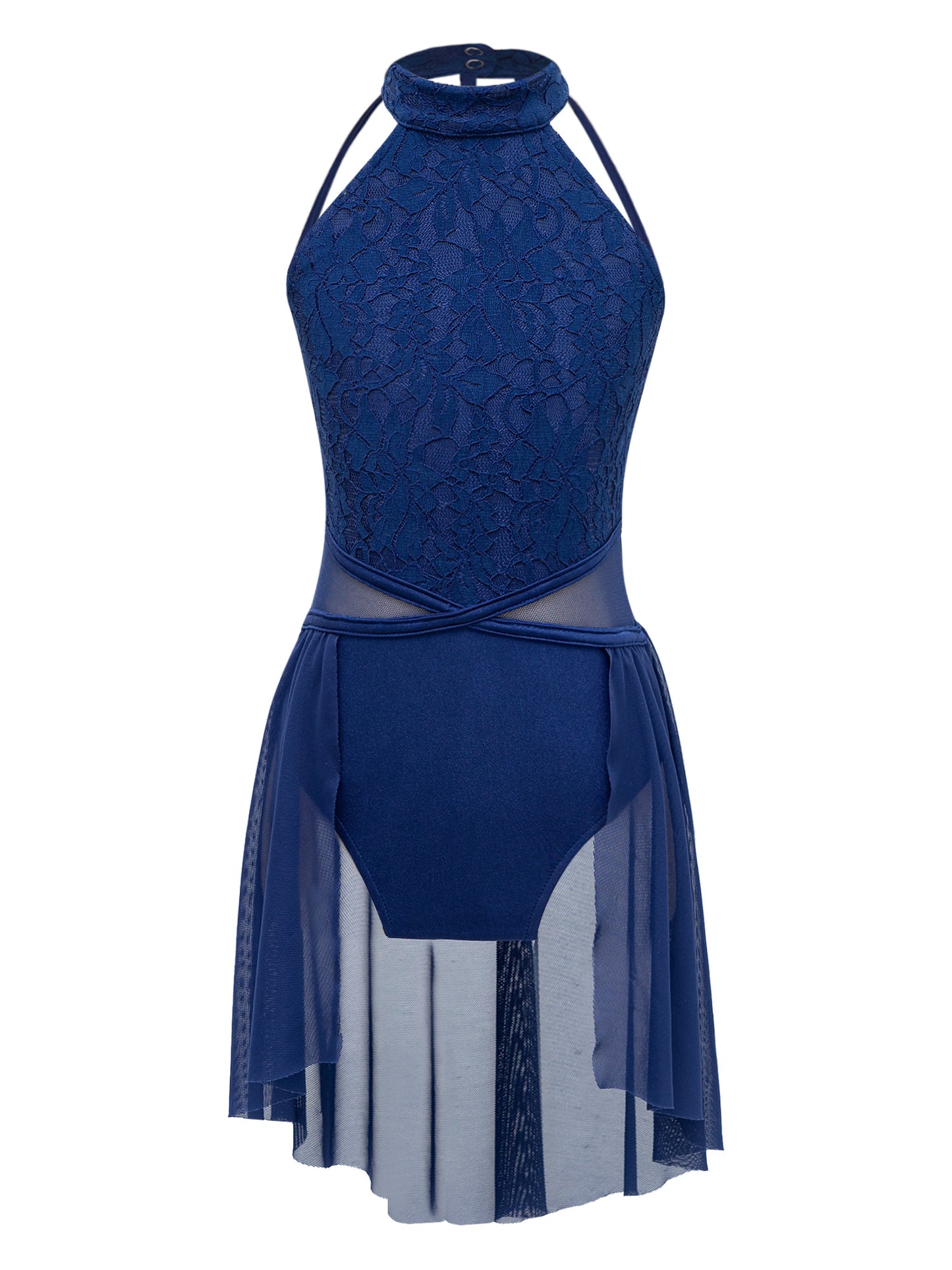 Mädchen Ballett Gymnastik Trikot lyrischen Tanz kleid ärmellose florale Spitze Tutu Tanz kleidung für Eiskunstlauf Bühnen performance