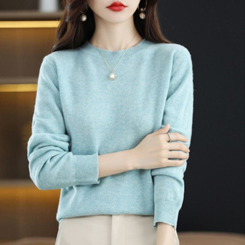 Frauen Pullover Oansatz Herbst Winter Grundlegende Pullover Warme Casual Pulls Jumper Koreanische Lange ärmeln Solide Strickwaren Bodenbildung Shirt