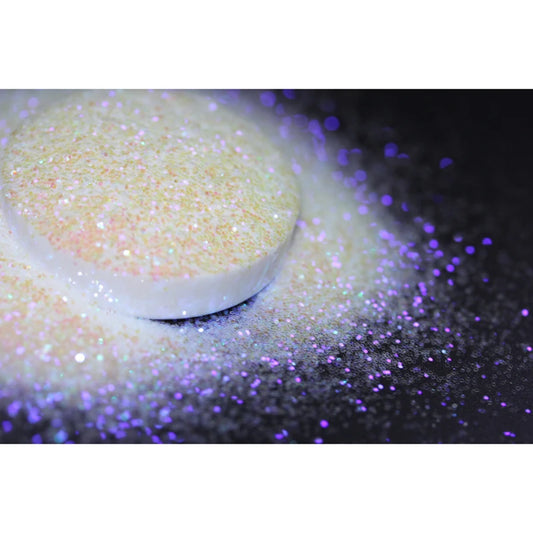 Ultra Fine Colorful Spark - Solvent Resistant White Iridescent Glitter - - 015 Size, 0.5 mm.