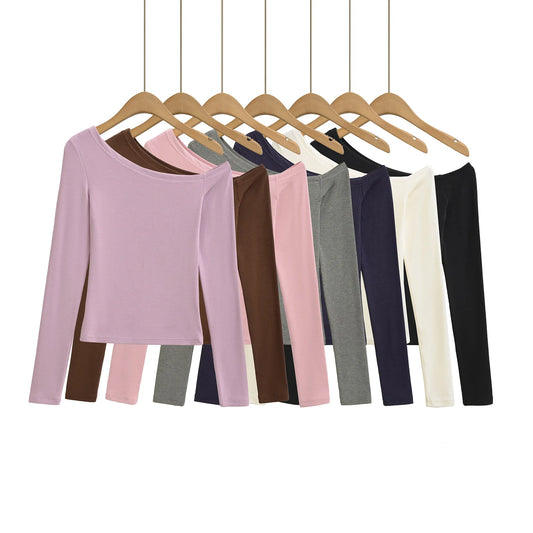 Women One Shoulder Long Sleeve Top Tee Tshirt.