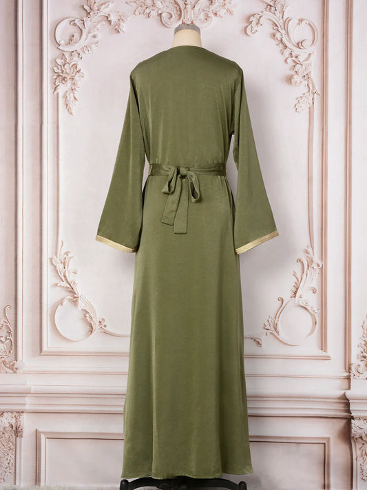 Naher Osten Mode Schwerindustrie Nagelperle eingelegter Diamant Muslimisches Gewand Damen langer Rock elegantes Abendkleid Kleid.