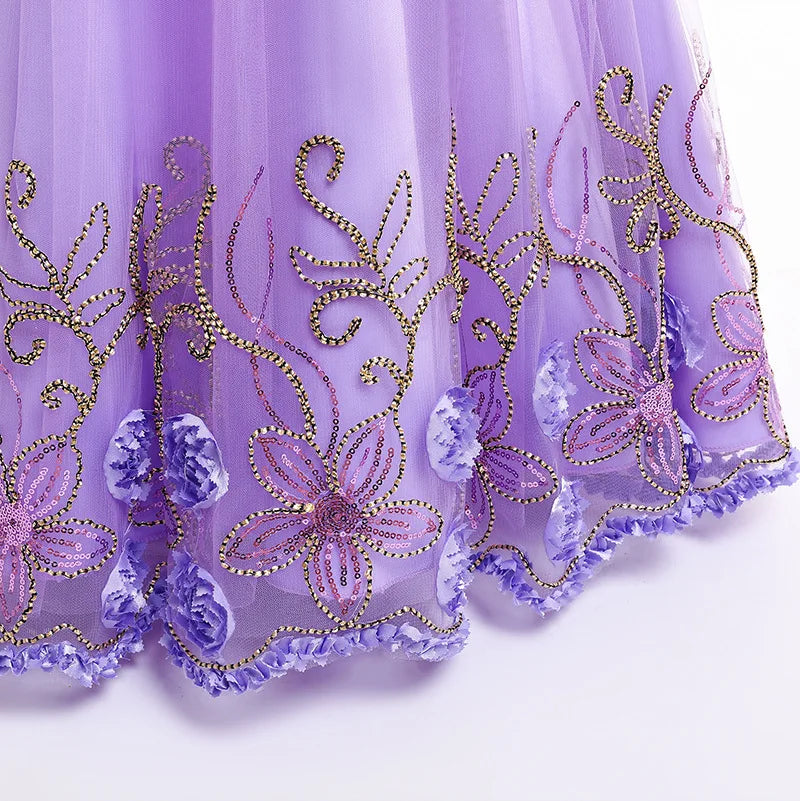 2024 neue Blume Junge Langes Kleid Mädchen Klavier Leistung Kleid Wunderschöne Geburtstag Party Abendkleid 4-12 Jahre Alt karneval Kleidung