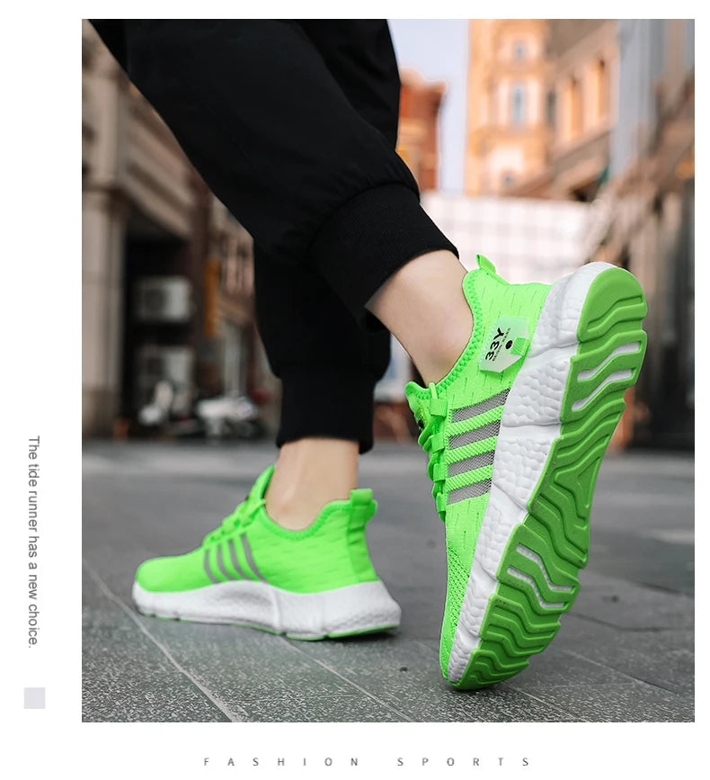 Atmungsaktives Mesh Männer Schuhe Trendy Leichte Fuß Wohnungen Plus Größe Männliche Tennis Turnschuhe Laufen Outdoor Fitness Schuhe 2024