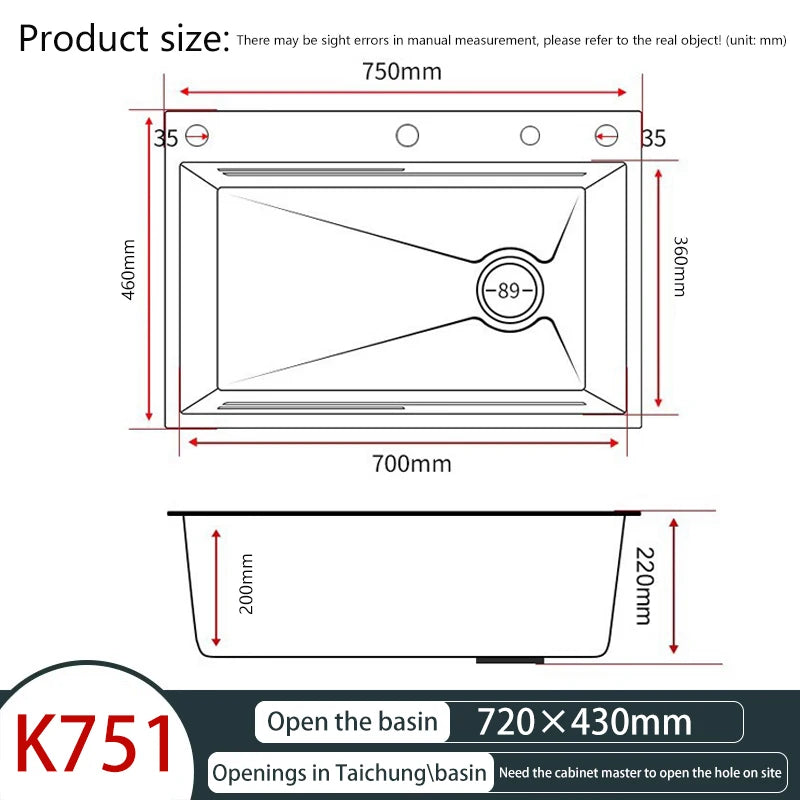 AI voice-controlled Stainless Steel Kitchen Sink With Waterfall Embossed Large Single Slot Multifunction Dishwashing Sinks