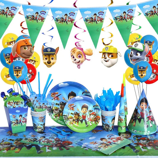 PAW Patrol Geburtstag Party Dekoration Neue Version Ballon Set Einweg Geschirr Kid Event Liefert Banner Hintergrund Geschenk.