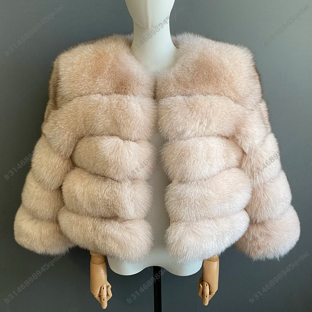 Damen Pelzmantel Damen Fuchspelzmantel Natürlicher Fuchsmantel Damen Werbeartikel Original echte europäische und amerikanische Modelle