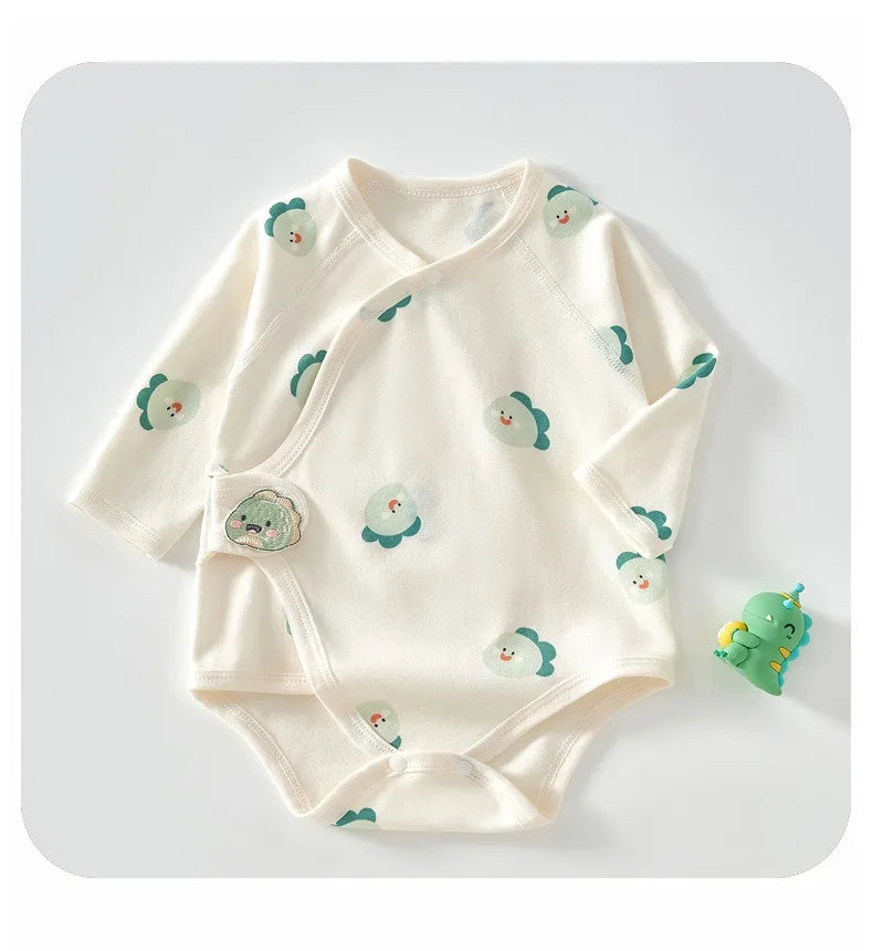Ircomll 2-teiliger Frühlings- und Herbst-Body für Neugeborene, Baumwolle, langärmelig, Kleidung, Säuglingskleidung, Pyjama, Overalls für Mädchen und Jungen, 0–6 Monate
