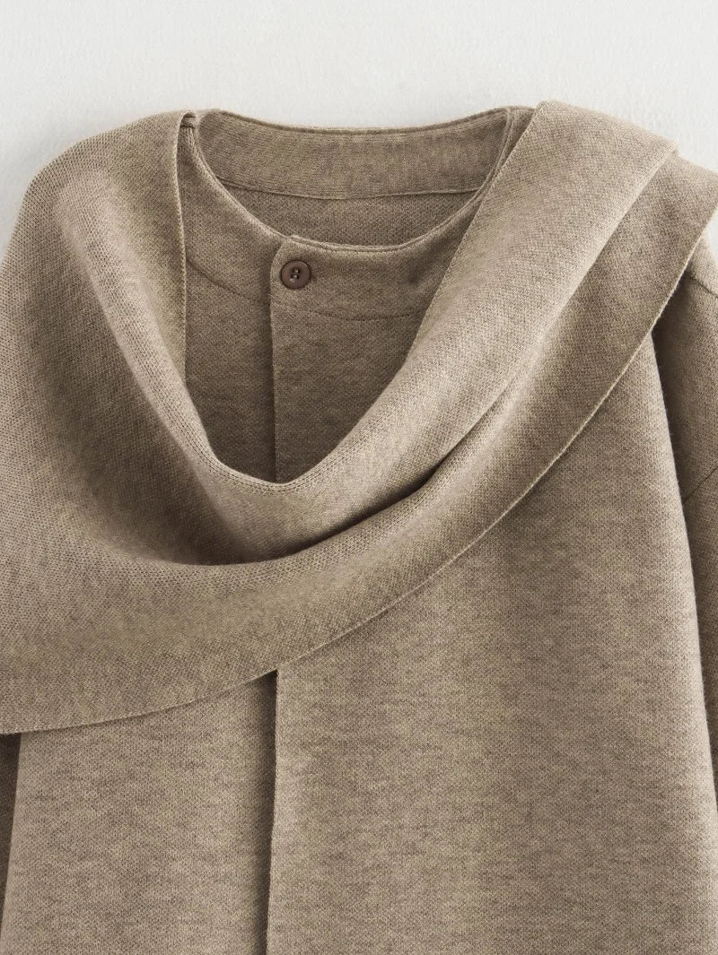MUJER Plüsch-Wintermäntel für Damen, asymmetrischer Schal, Halbsaison-Jacke für Damen, Parkas, langärmelig, gepolsterter Mantel, Damenjacke