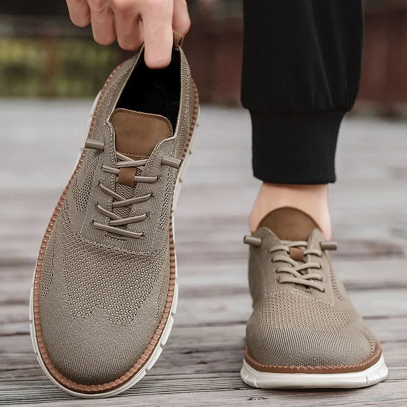 Herren-Freizeitschuhe, klassische, atmungsaktive Brogue-Flats, dämpfende Farbblock-Design-Kleiderschuhe, vielseitige Turnschuhe, leicht