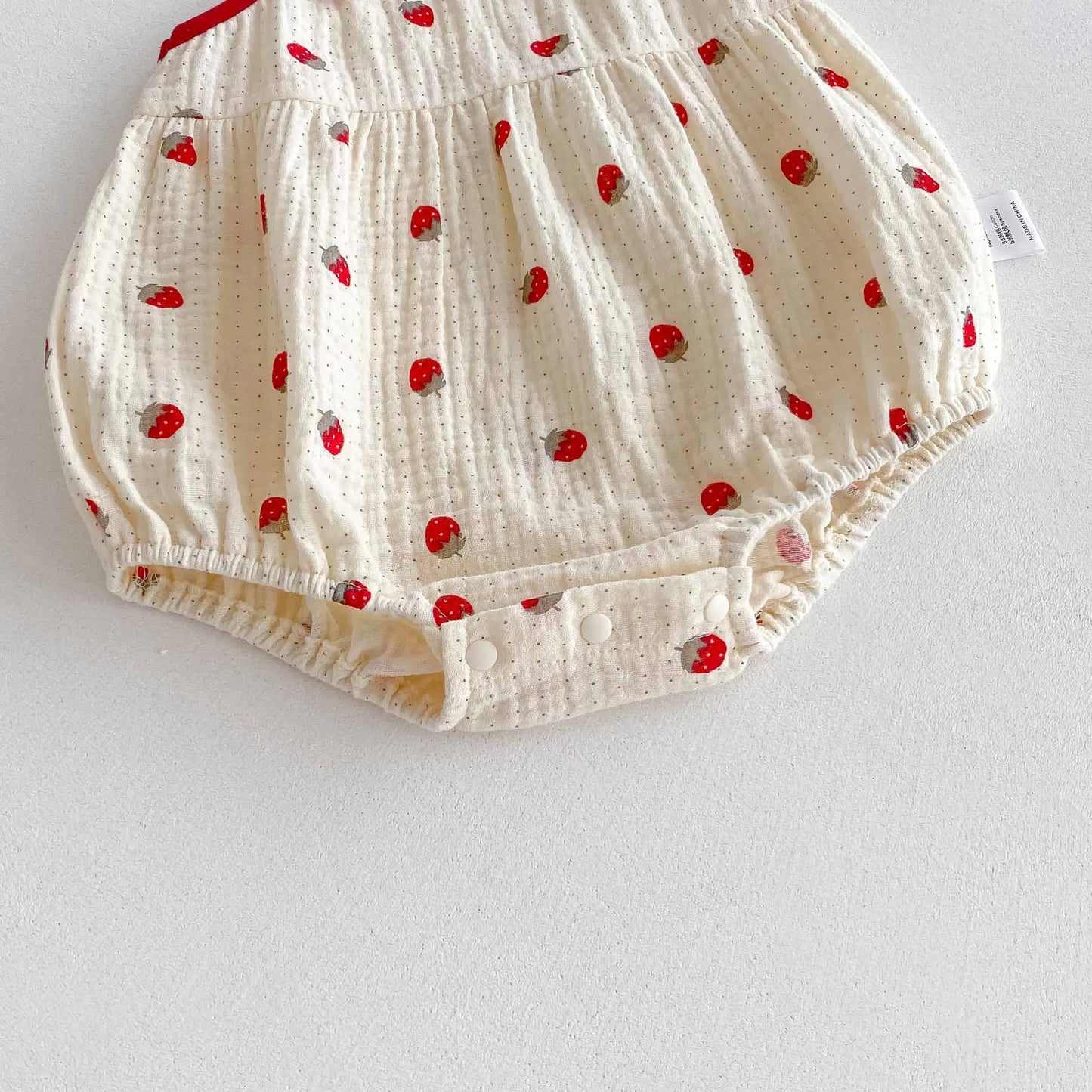 0-2Y Sommer Baby Mädchen Kleidung Erdbeere Druck Infant Mädchen Bodysuit Kleinkind Leibchen Ein Stück