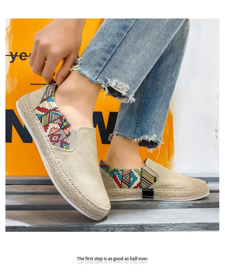 2023Men Turnschuhe Casual Sommer Low-top Cord Schuhe Fischer Schuhe Faul Schuhe Slip-on Tuch Schuhe Trendy männer Schuhe