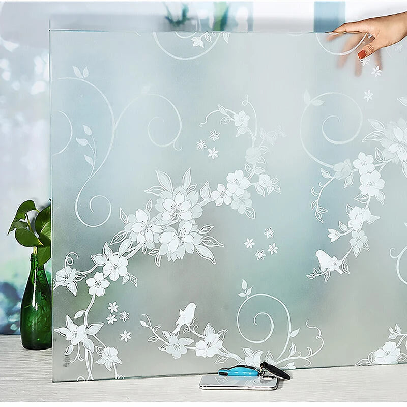 Mattierte Fensterfolie, Sichtschutz, Streifenmuster, selbstklebende Folie, Anti-UV-Buntglas-Vinylfolie für die Dekoration zu Hause und im Büro