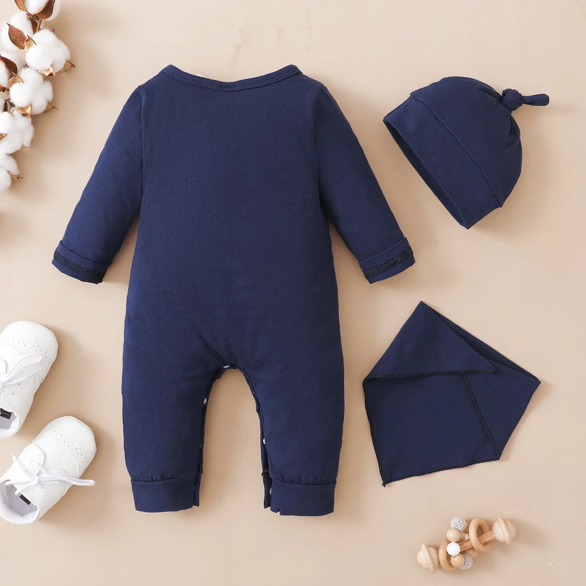 0-12 Monate Neugeborene Baby Bodysuit Kleinkind Baby Stram pler lange Ärmel Brief druck Overall Hut Mode niedlichen Stil tägliche Kleidung