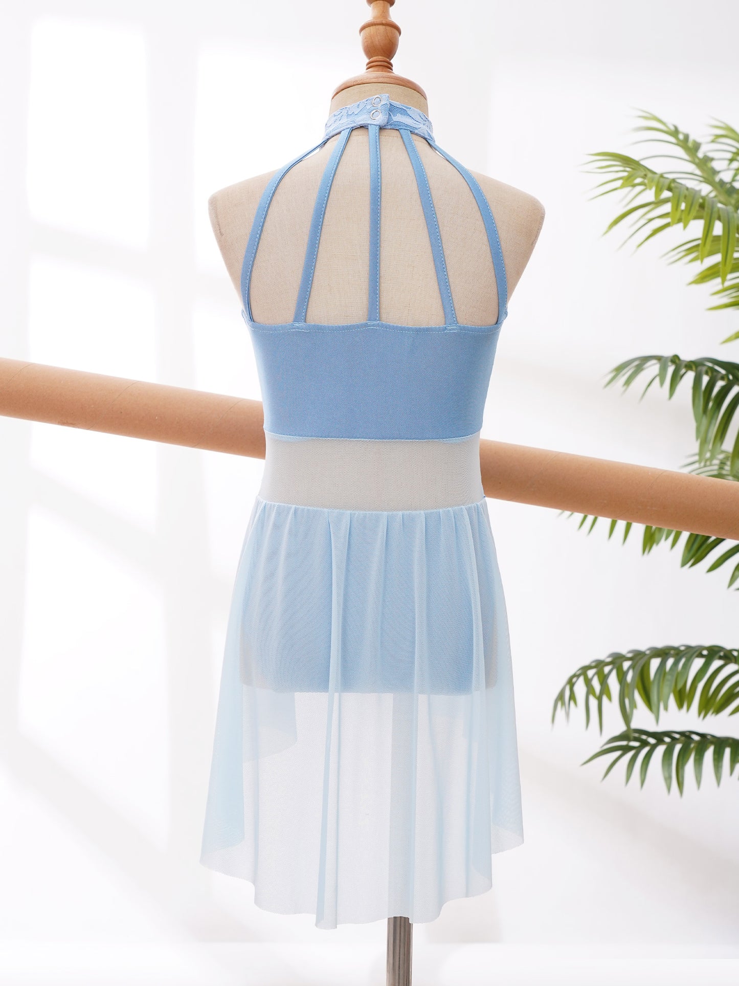 Mädchen Ballett Gymnastik Trikot lyrischen Tanz kleid ärmellose florale Spitze Tutu Tanz kleidung für Eiskunstlauf Bühnen performance