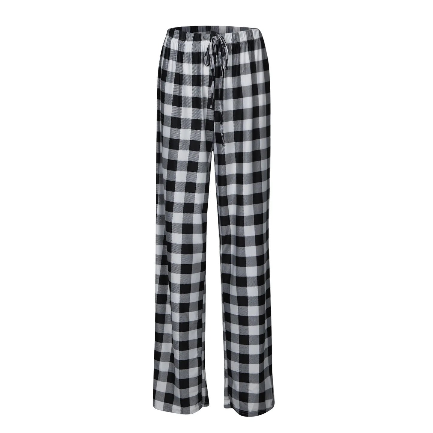 Frauen Weihnachten Pyjama Hosen Herbst Winter Plaid Gedruckt Hosen Mode Lässig Breite Bein Hosen Kleidung Streetwear
