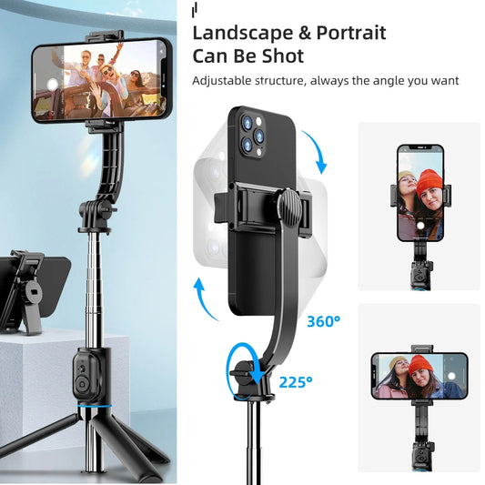 Wireless Selfie Stick Tripod Stand with Bluetooth Remote 42" Extendable Phone Tripod for iPhone Samsung Huawei Video Recording.