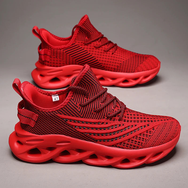 Männer Schuhe Bequeme Turnschuhe Atmungsaktiv Für Mesh Tennis Sport Laufen Gehen Im Freien Rot Fliegen Weben Frauen Slip-on Gym schuhe