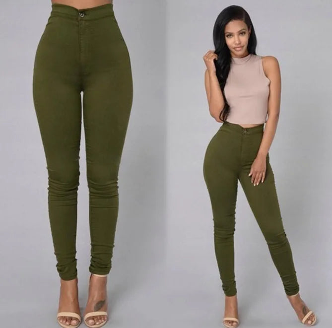 Einfarbig Dünne Jeans Frau Weiß Schwarz Hohe Taille Render Jeans Vintage Sexy Lange Hosen Femme Casual Bleistift Hosen Denim Jeans