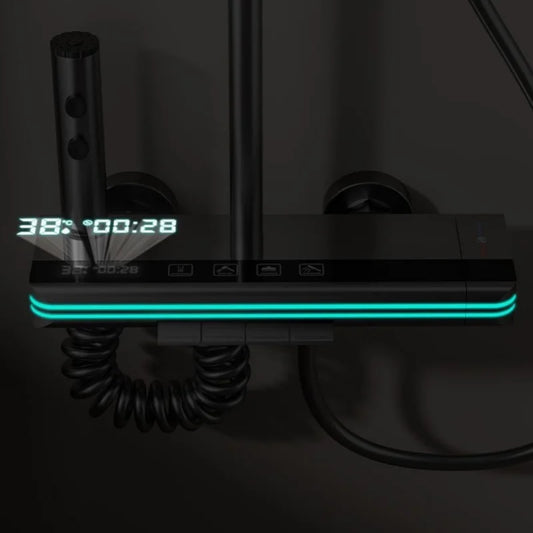 Shower Faucet Full Set Temperature Smart Digital Display Bathroom Shower System with Light Hot Cold Mixer For Bathroom