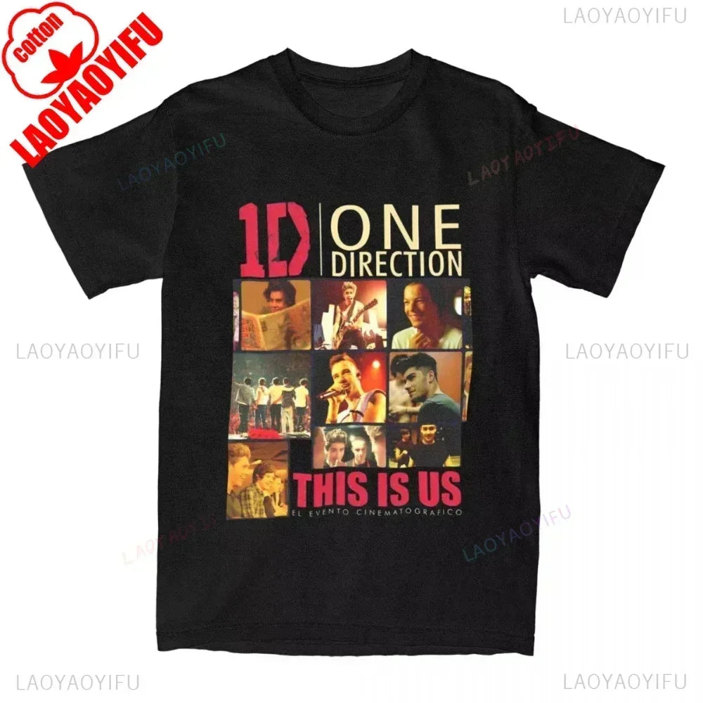 One Directions Women Print T-Shirts Rapper Short Sleeve T Shirt Hip Hop Vintage Singer Tops Summer Cotton Unisex Tees Clothing.