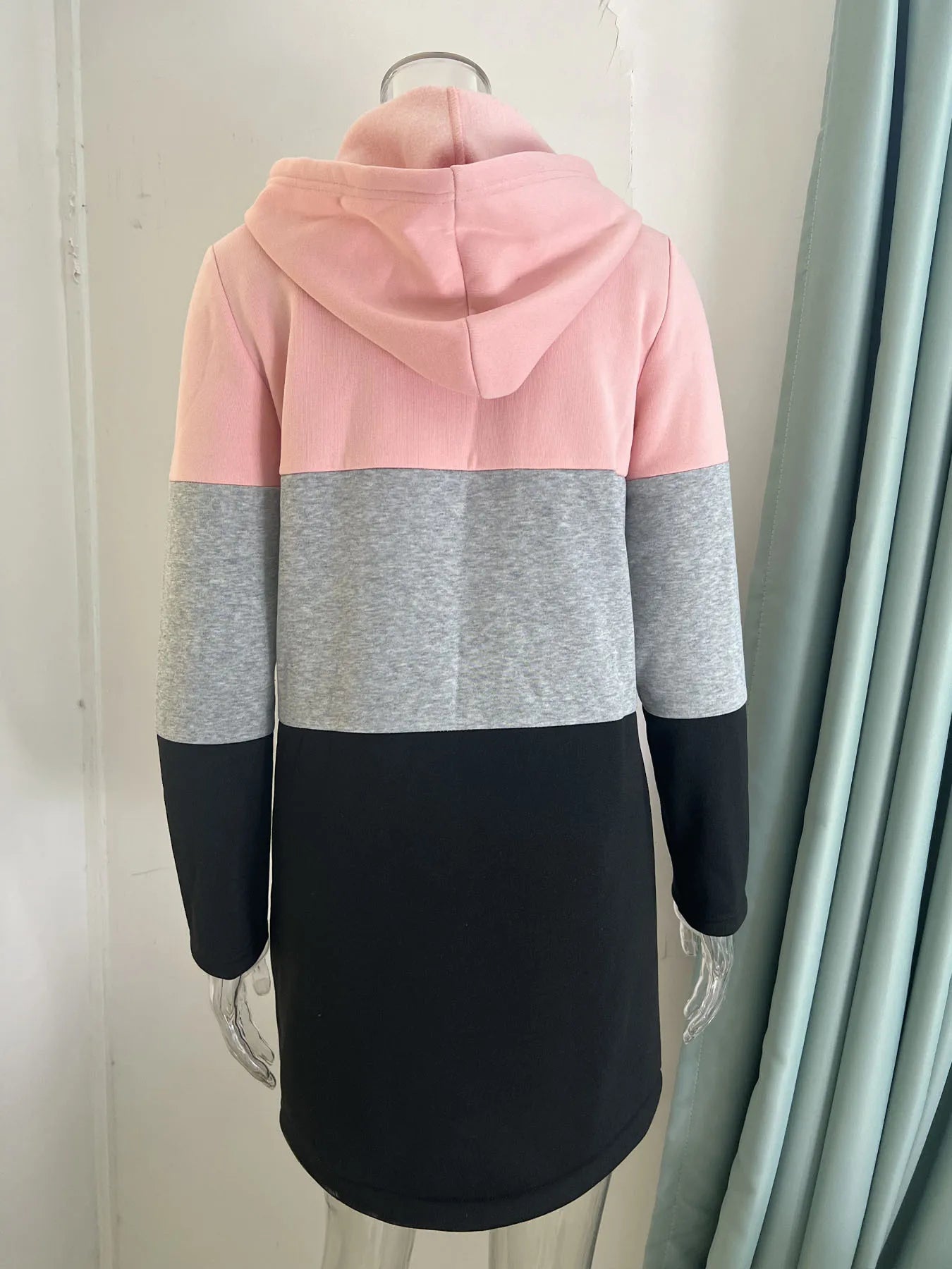 Frauen Casual Jacke Kosten Frühling Mode Lose Kontrast Farbe Drei Farbe Spleißen Kapuze Jacke Zipper Tops Frauen Kleidung