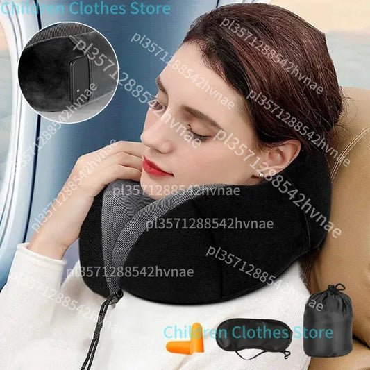 Memory Foam U-shaped Neck Pillow Neck Cushion Soft Neckrest Pad Portable Travel Pillow Cervical Healthcare Massage Neck Pillow.