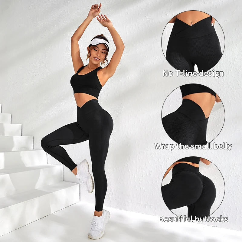 Frauen Sport Leggings V-taille Elastische Pfirsich Gesäß Fitness Hosen Mit Erhöhte Hüften Und Hohe Taille Nahtlose Yoga Hosen Engen