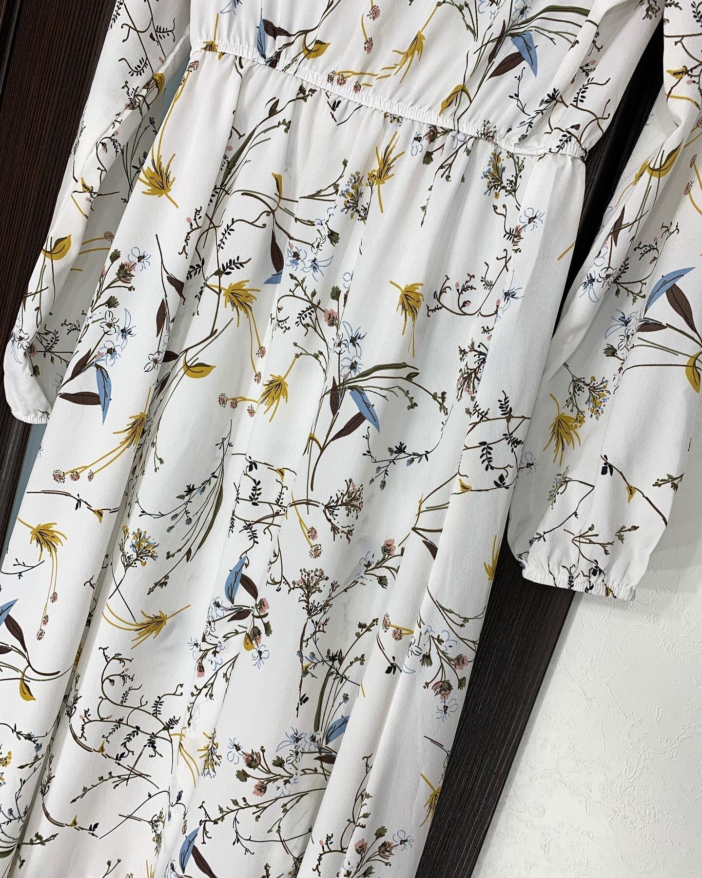Frühling Sommer Frauen Maxi Kleider Casual Volle Hülse Floral Gedruckt Oansatz Frau Bohe Strand Party Lange Kleid Mujer Vestidos