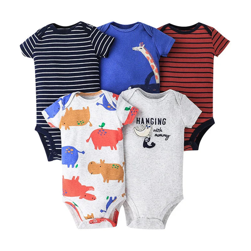 5 Pairs Neugeborenen Baby Body Kurzarm Infant Overall Kurzarm Baumwolle Overalls Neugeborenen Overall Kinder Baby Roup