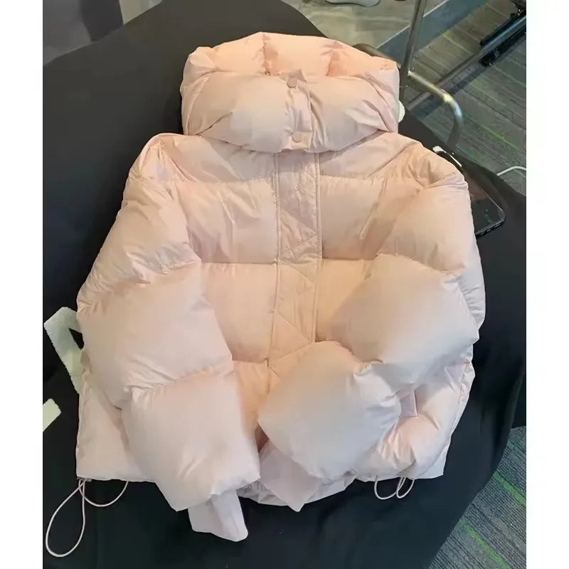 2023 neue Winter Puffer Jacke Frauen Mode Mit Kapuze Unten Baumwolle Mantel Weibliche Lose Beiläufige Warme Parkas Oberbekleidung